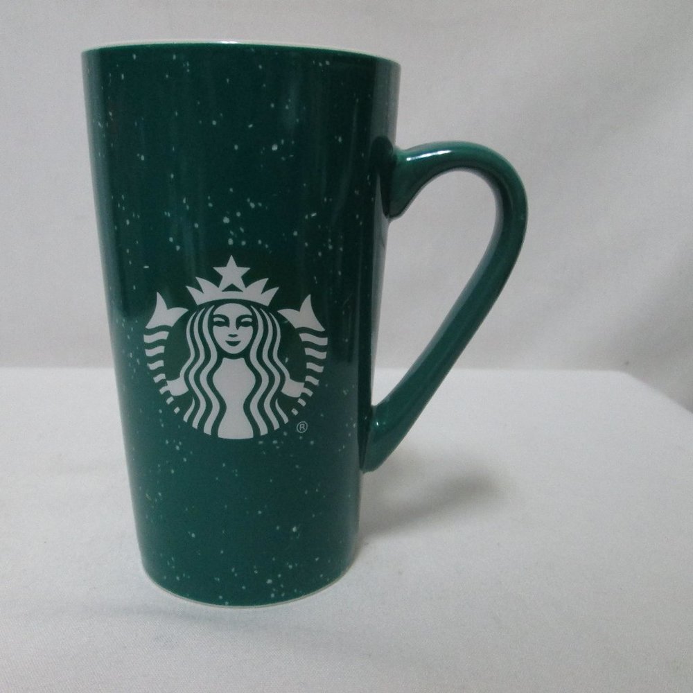 Starbucks 2020 speckled green Christmas Logo tall mug cup 16 oz Micro Dish Safe